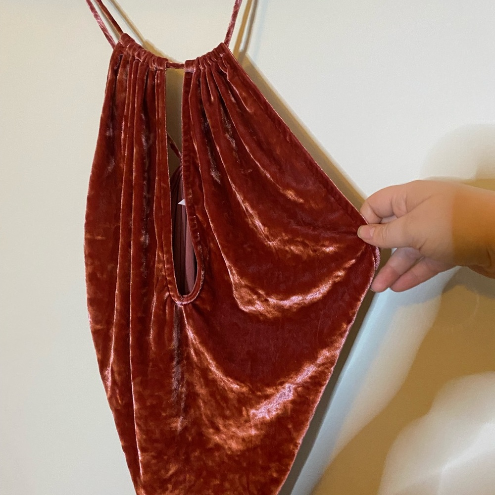 Pink Velvet tank bodysuit